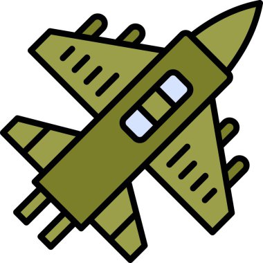 Askeri uçak ikonu, web illüstrasyonu