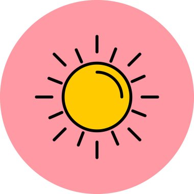 Güneş simgesinin vektör illüstrasyonu 