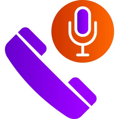 mikrofon simgesi. İzometrik biçim, mor ve modern sürümlerin düz bir sembolüdür..