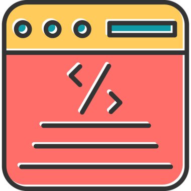 Kodlama. Web simgesi basit tasarım