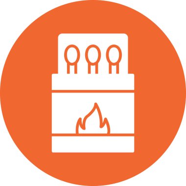 Kibrit. Web simgesi basit illüstrasyon