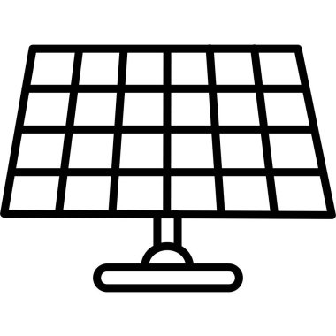 Güneş paneli simgesi. Web için enerji vektör simgelerinin özet çizimi