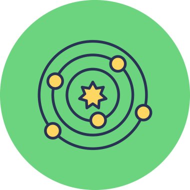 Güneş Sistemi simgesinin vektör illüstrasyonu