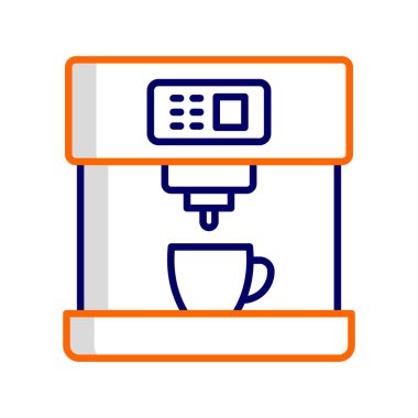 Kahve makinesi ikonu. Web için çay fincanı vektör simgelerinin özet çizimi