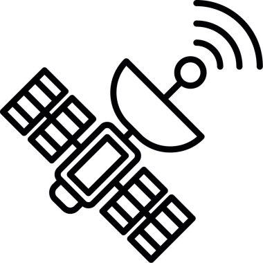 Uydu. Web simgesi vektör illüstrasyonu