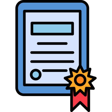 Sertifika. Web simgesi basit tasarım 