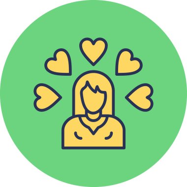 Sevilen kadın simgesi, modern tasarım illüstrasyonu