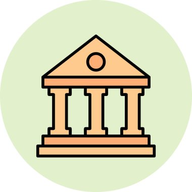 Müze. Web simgesi vektör illüstrasyonu 