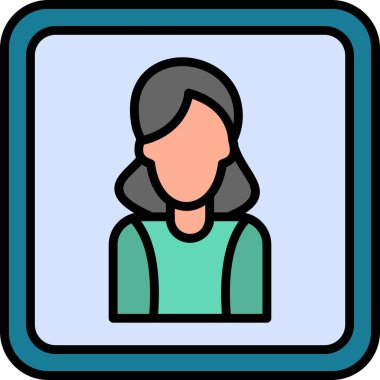 Portre simgesi vektör illüstrasyonu