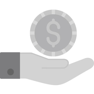 El ele tutuşan para. vektör illüstrasyonu