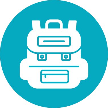 Sırt çantası. Web simgesi vektör illüstrasyonu