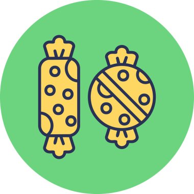 şeker düz simge vektör çizim