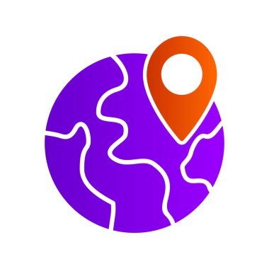 Globe Location navigation pin. web icon simple illustration