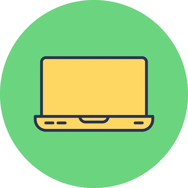 Laptop Ícone Web Ilustração Simples — Vetor de Stock