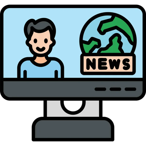 Noticias Del Mundo Icono Moderno Vector Ilustración — Vector de stock