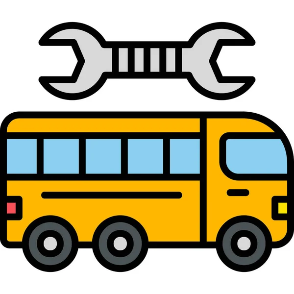 Reparação Ônibus Ícone Moderno Ilustração Vetorial — Vetor de Stock