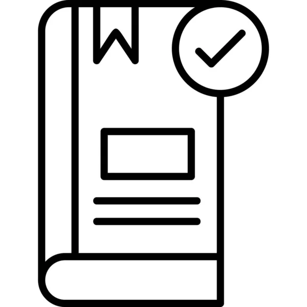 Icono Marca Verificación Libro Ilustración Diseño Moderno — Vector de stock