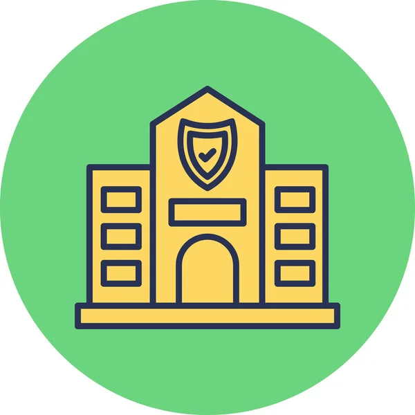 Sicherheit Bürogebäude Cyber Sicherheit — Stockvektor