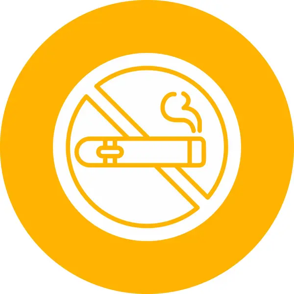 Ningún Signo Cigarro Icono Web Ilustración Simple — Archivo Imágenes Vectoriales