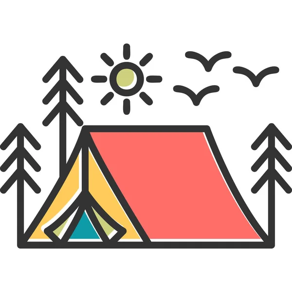Camping Tent Web Icon — Stock Vector