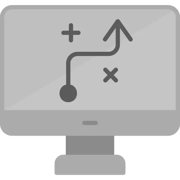 Strategie Pijl Computer Monitor Scherm — Stockvector