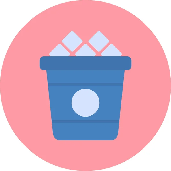 Ice Bucket Pictogram Vector Illustratie — Stockvector