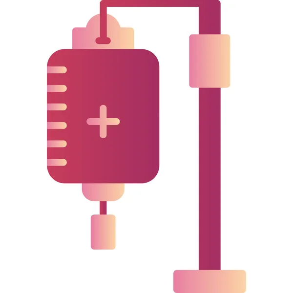 Chemotherapy Blood Transfusion Vector Line Icon — Stock Vector