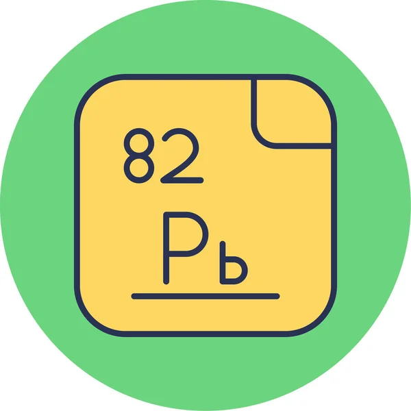 Ołów Pierwiastek Chemiczny Ilustracja Web Simple — Wektor stockowy