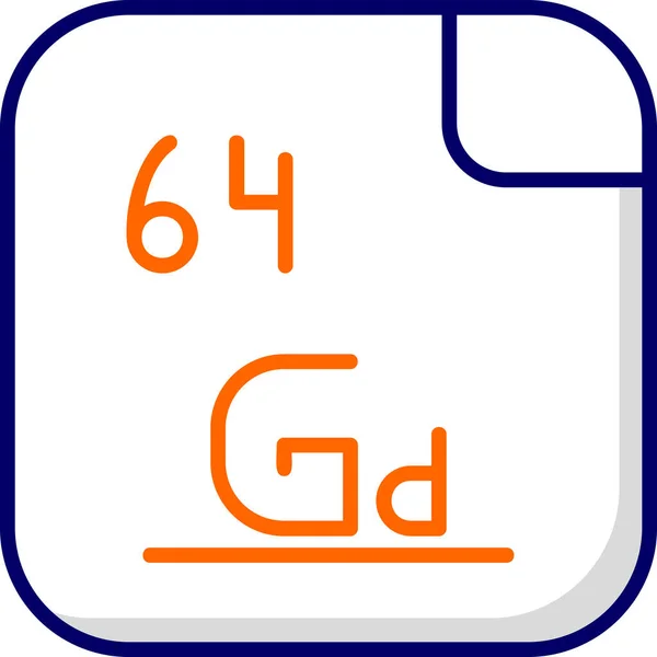 ガドリニウムのグラフィックイラスト メンデレーエフの周期表 — ストックベクタ