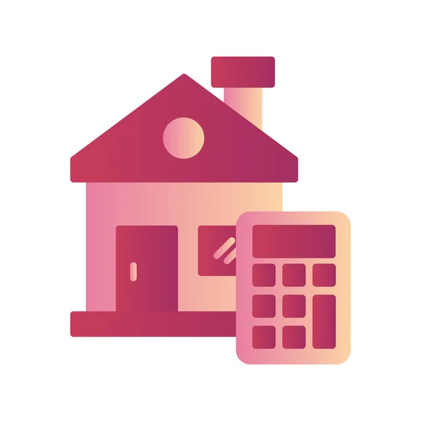 Ilustração Vetorial Calculadora Custo Casa — Vetor de Stock