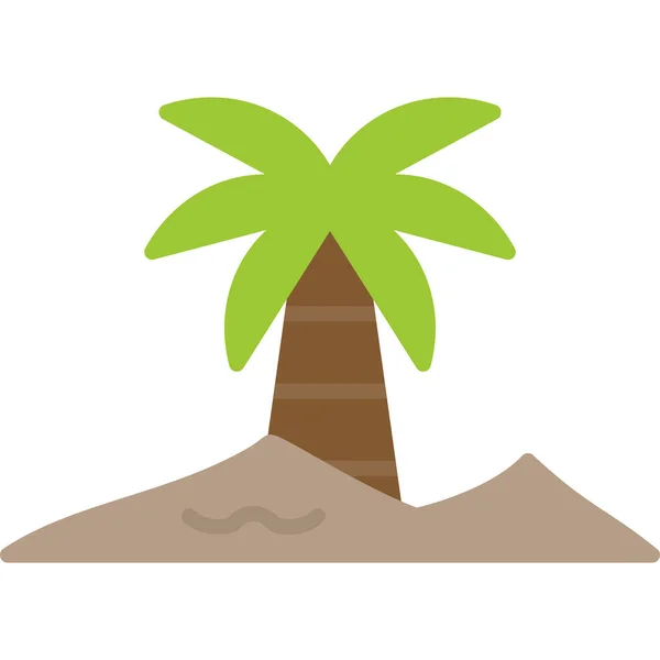 Icona Della Spiaggia Tropicale Web Icon Design Semplice Oasi — Vettoriale Stock