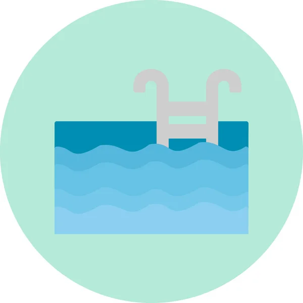 水と夏のスイミングプール ウェブアイコンイラスト — ストックベクタ
