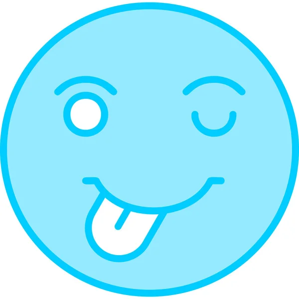 Smile Emoji Mit Zunge Lecken Mund — Stockvektor