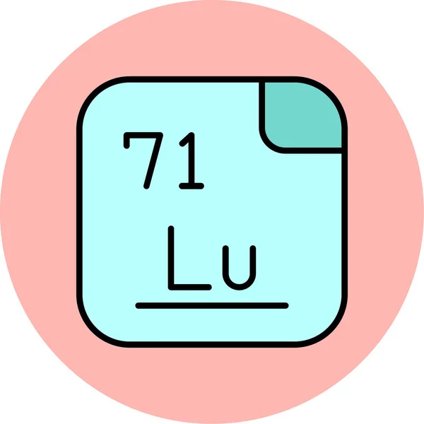 Lutezio Elemento Chimico Con Simbolo Numero Atomico Metallo Bianco Argenteo — Vettoriale Stock