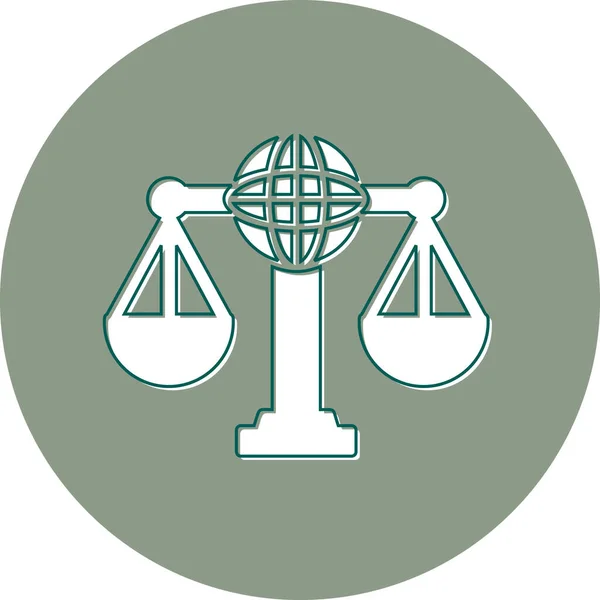 Derecho Internacional Icono Web Vector Ilustración — Vector de stock