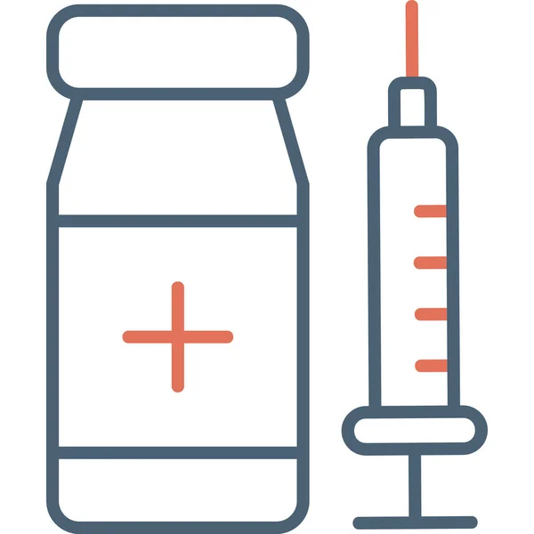 Icono Web Vacunación Ilustración Simple — Vector de stock