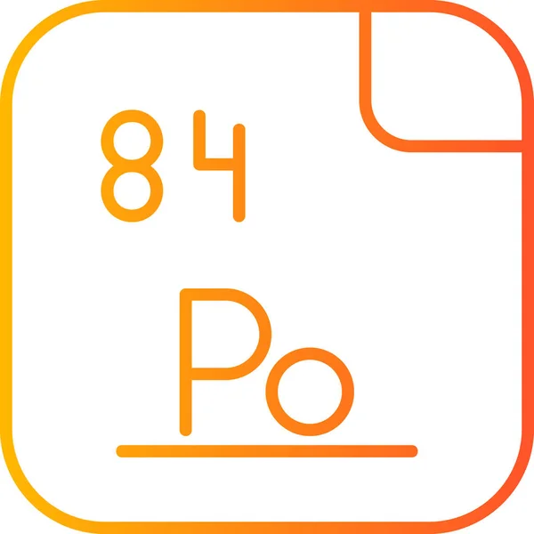 Polonio Elemento Chimico Con Simbolo Numero Atomico Polonio Calcogeno Metallo — Vettoriale Stock
