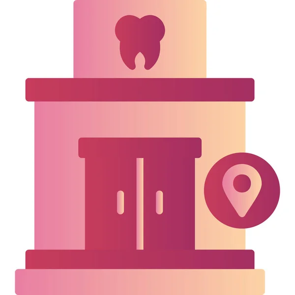 Clinic Location Pin Web Icon Simple Illustration — Vettoriale Stock