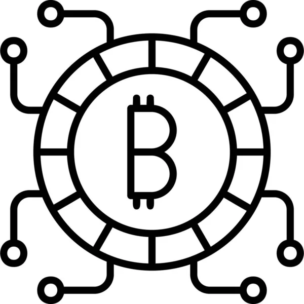 Bitcoin Web Icon Simple Illustration — Stock Vector