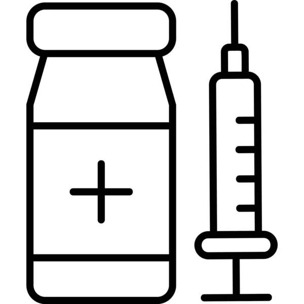 疫苗接种网页图标简单说明 — 图库矢量图片