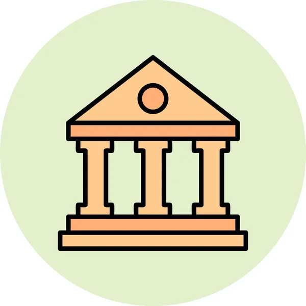 Müze. Web simgesi vektör illüstrasyonu 