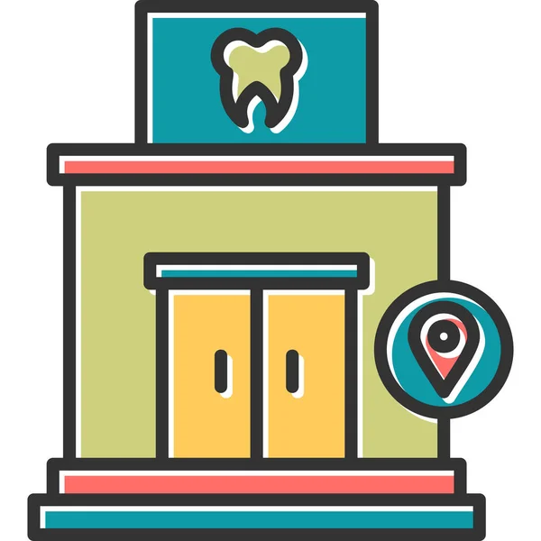 Clinic Location Pin Web Icon Simple Illustration — Image vectorielle