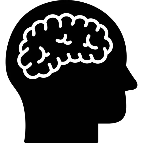 Ikona Mózgu Prosta Ilustracja — Wektor stockowy
