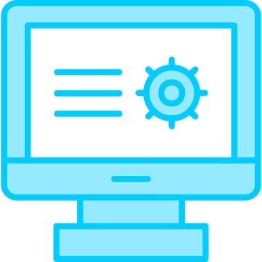 masaüstü bilgisayarı. Vektör çizimi. Araştırma. 