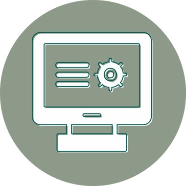 masaüstü bilgisayarı. Vektör çizimi. Araştırma. 