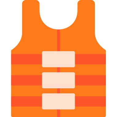 Renkli düz güvenlik yelek vektör simgesi