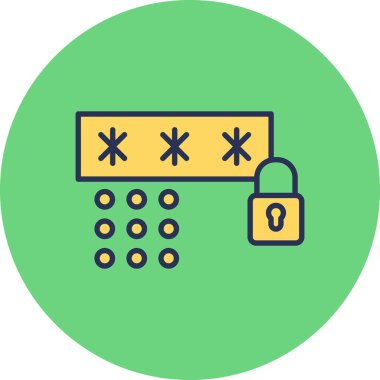 Parola web simgesi, vektör çizim