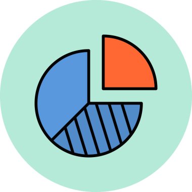 Pasta çizelgesi simgesi, modern tasarım illüstrasyonu