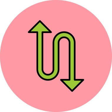 Zigzag Ok simgesi vektör illüstrasyonu