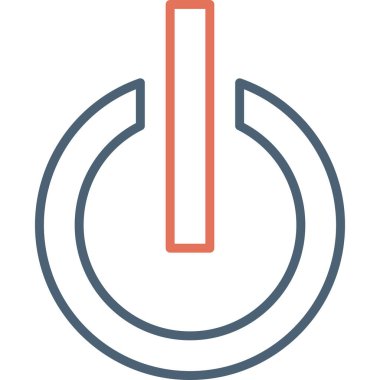 Güç Düğmesi simgesi, vektör illüstrasyonu